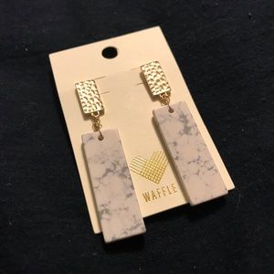 Gold and Marble Earrings